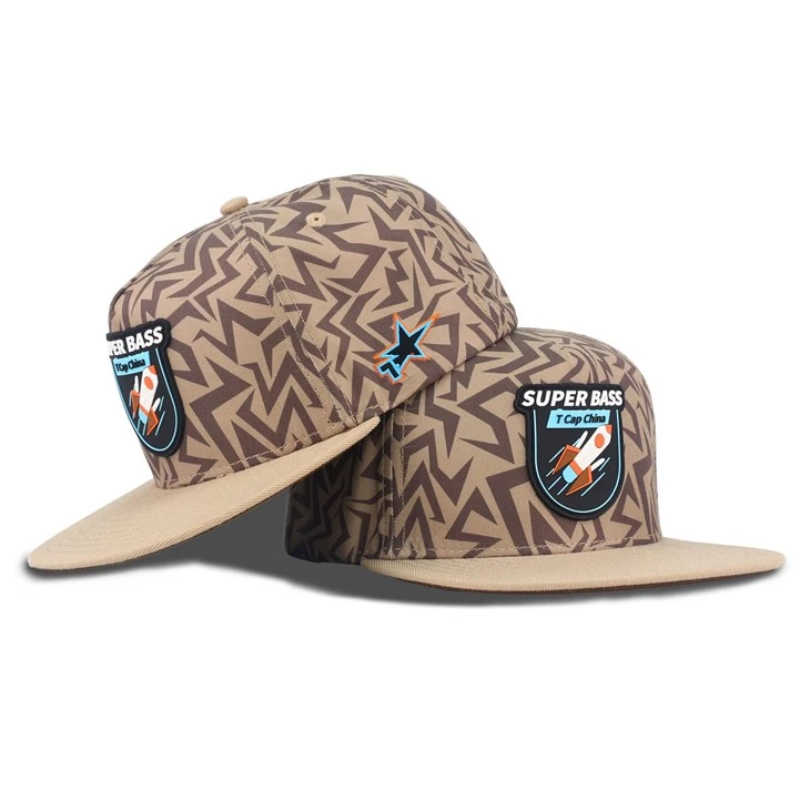 Caipín snapback rubair roicéad donn éadrom
