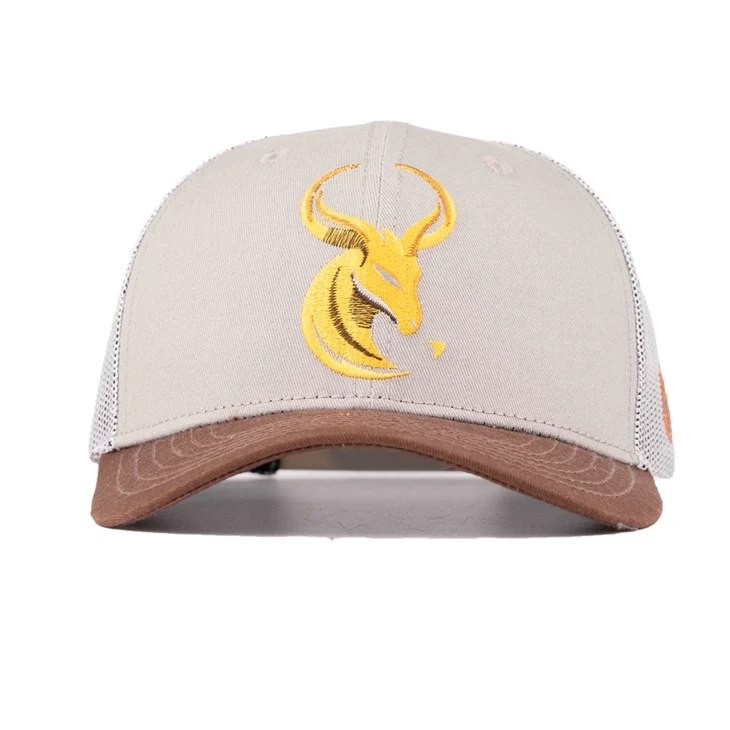 TCAP Custom Cotton Fabric Flat Embroidery 6-Panel Trucker Cap